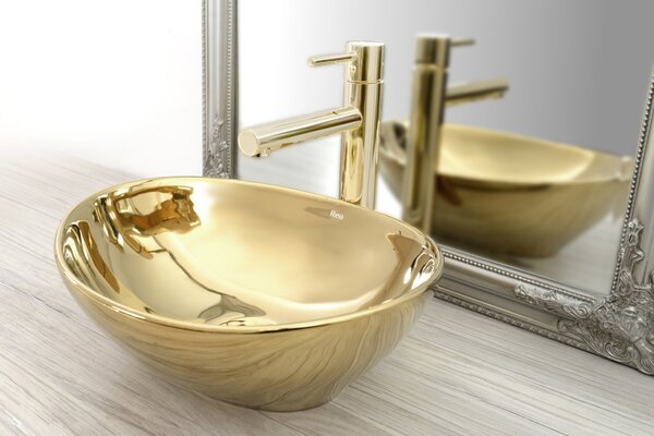 Baterie pentru baie Rea Tess High Light Gold