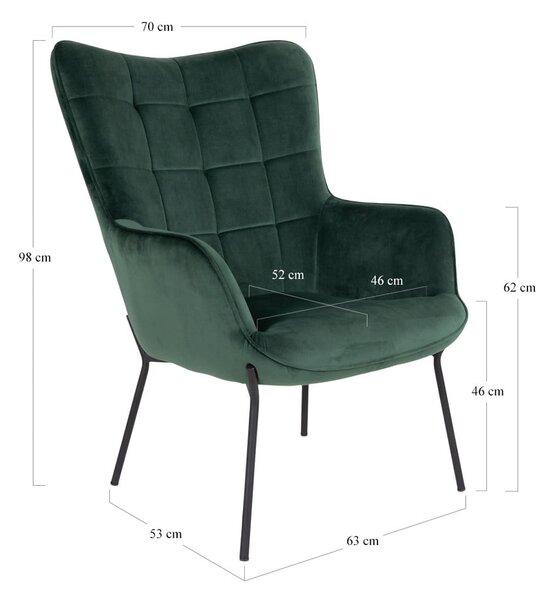 Fotoliu verde cu tapițerie din catifea Glasgow – Bonami Essentials