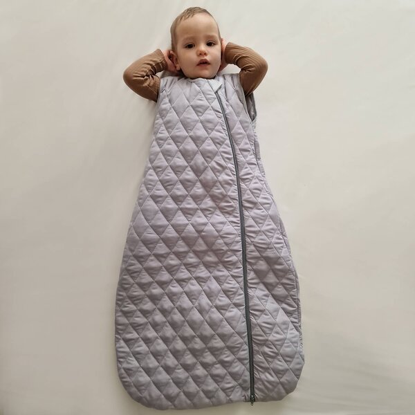 Sac de dormit copii matlasat fara maneci 1,5 tog Kidizi All Grey 6-24 luni