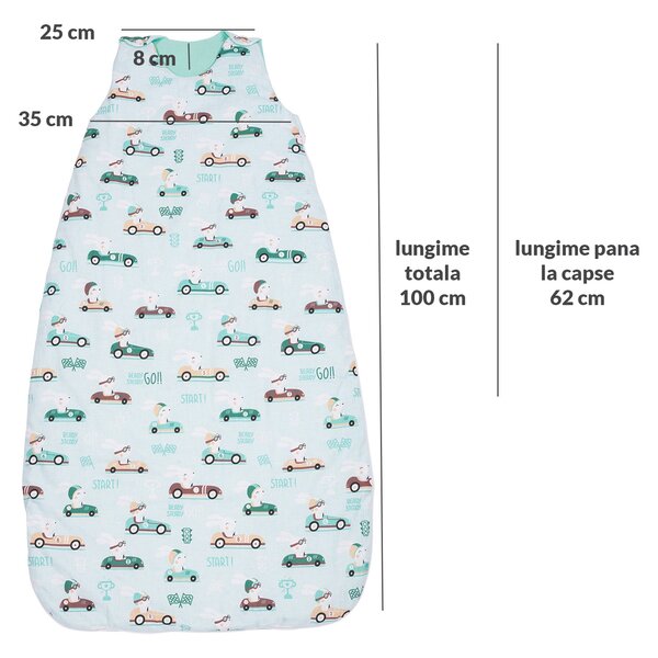 Sac de dormit copii reglabil 6-36 luni Kidizi Husty Rabbit, 1 tog