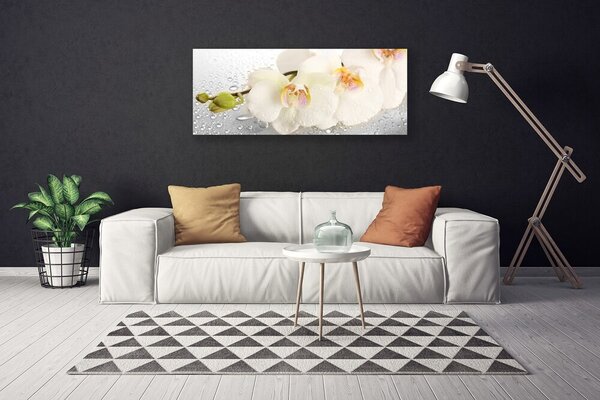 Tablou pe panza canvas Flori Floral Alb Gri