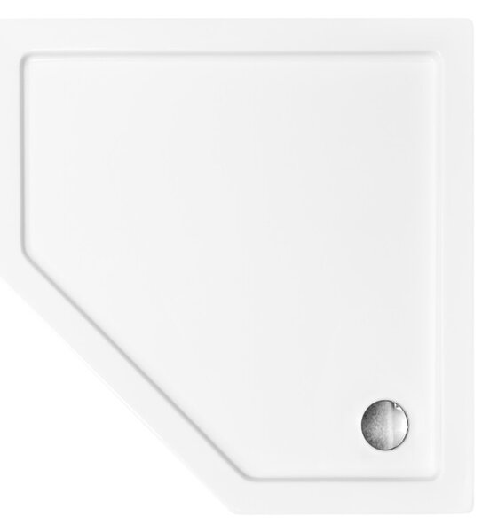 Besco Bergo Slimline cădiță de duș pentagonală 90x90 cm alb #BAB-90