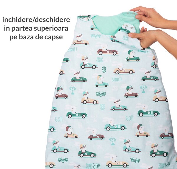 Sac de dormit copii reglabil 6-36 luni Kidizi Husty Rabbit, 1 tog