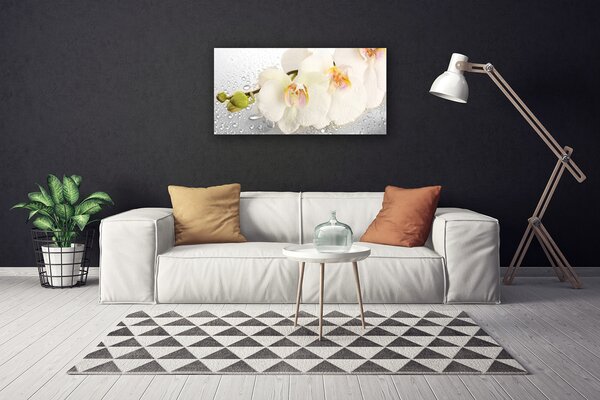 Tablou pe panza canvas Flori Floral Alb Gri