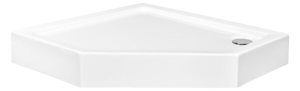 Besco Bergo Slimline cădiță de duș pentagonală 90x90 cm alb #BAB-90
