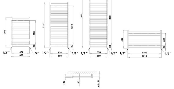 P.M.H. Avento calorifer de baie decorativ 121x60 cm alb AV4W