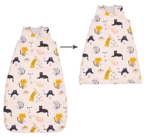Sac de dormit copii reglabil 6-36 luni Kidizi Kitten Love, 1 tog