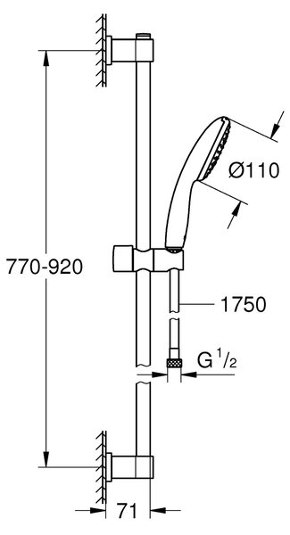 Grohe Vitalio Start set de duș perete crom 26953001