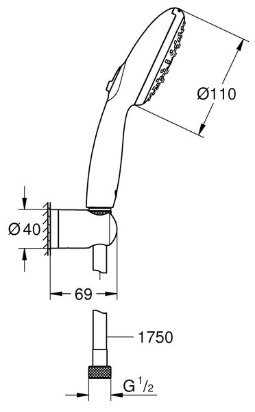 Grohe Vitalio Start set de duș perete crom 26769001