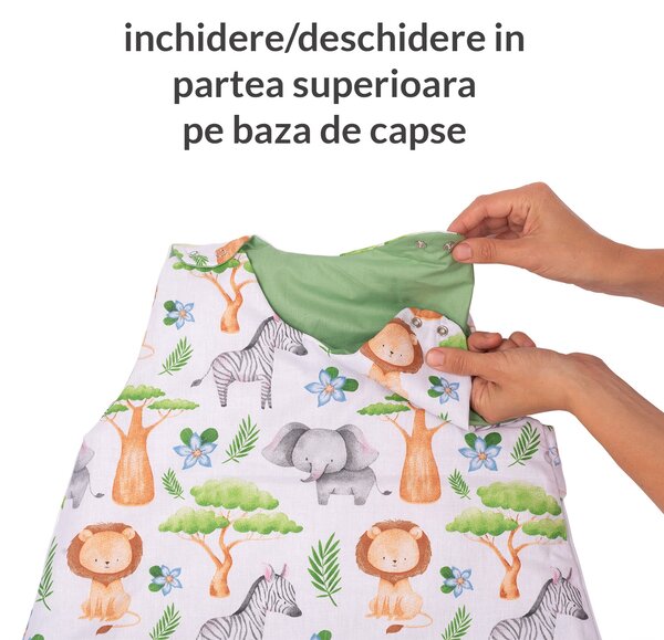 Sac de dormit copii reglabil 6-36 luni Kidizi Safari, 1 tog