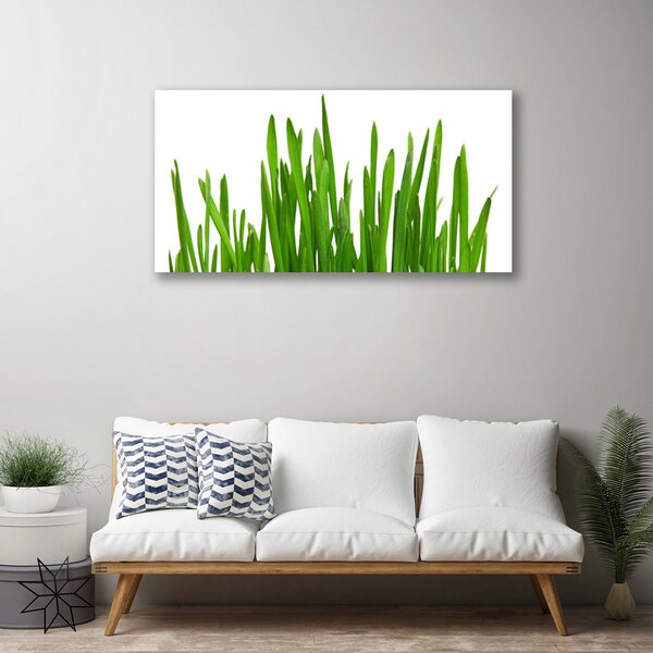 Tablou pe panza canvas Iarbă Floral Verde Alb