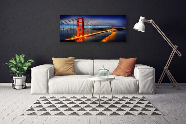 Tablou pe panza canvas Podul Arhitectura Orange Albastru