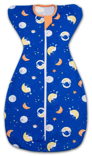 Sistem de infasat bebe Kidizi Swaddel Confort Space Cats 0-4 luni – anti reflex Moro, 100% bumbac, fermoar dublu, 0.5 TOG