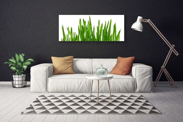 Tablou pe panza canvas Iarbă Floral Verde Alb