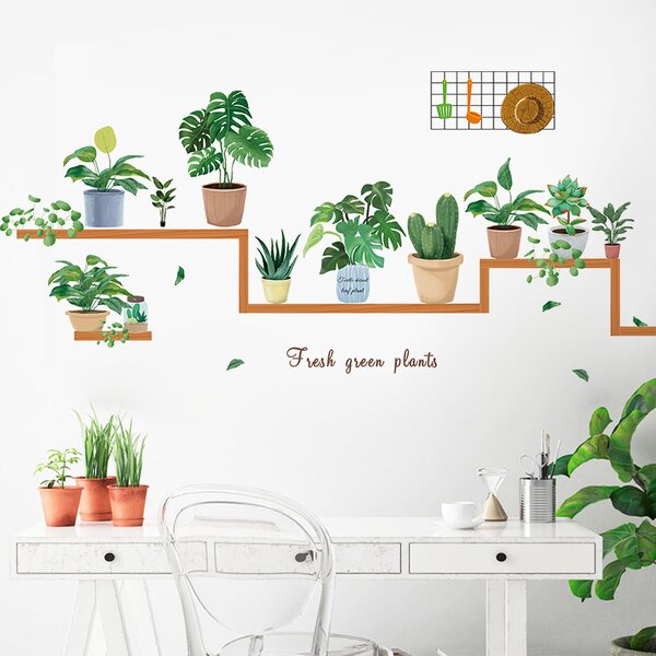 Autocolant de perete "Plante în ghivece 3" 66x125 cm