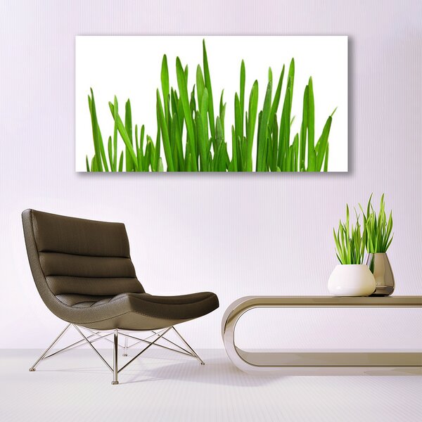 Tablou pe panza canvas Iarbă Floral Verde Alb
