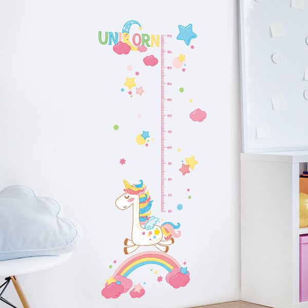 Autocolant de perete "Metru pentru copii - Unicorn" 170x70 cm