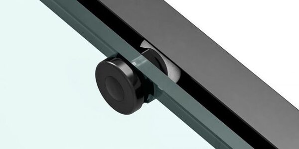 Rea Solar Black Mat, duș dreptunghiular cu ușă glisantă 90 (uşă) x 90 (perete) cm, sticlă transparentă de 6 mm, profil negru, REA-K6412