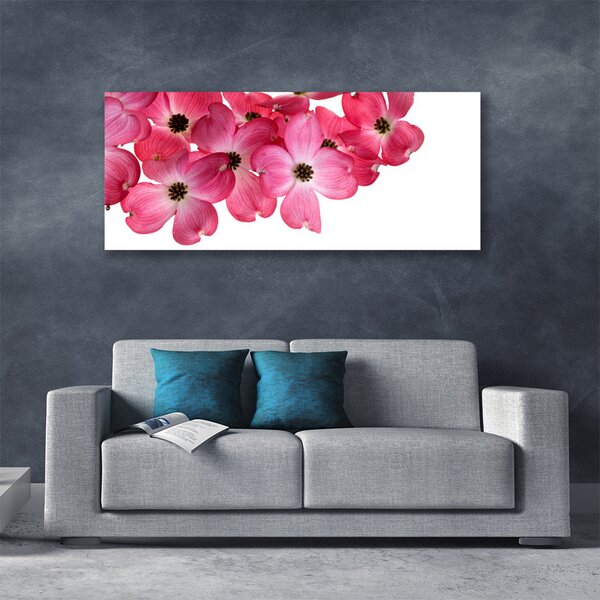Tablou pe panza canvas Flori Floral Roz Alb