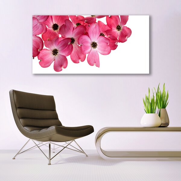 Tablou pe panza canvas Flori Floral Roz Alb