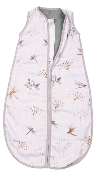 Sac de dormit copii de vara din muselina Kidizi Dragonfly 75 cm, 100% bumbac, 0-9 luni