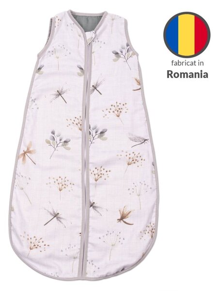 Sac dormit copii de vara din muselina Kidizi Dragonfly 90 cm, 100% bumbac, 6-24 luni 0.5 TOG