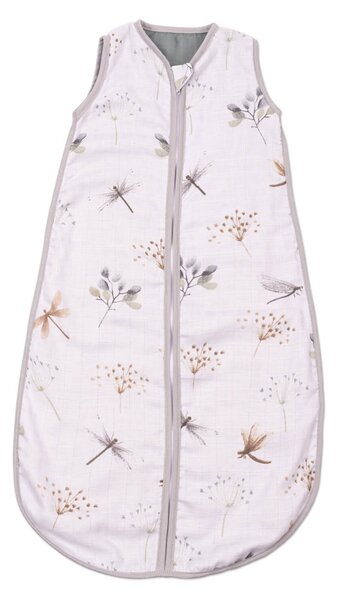Sac de dormit copii de vara din muselina Kidizi Dragonfly 75 cm, 100% bumbac, 0-9 luni
