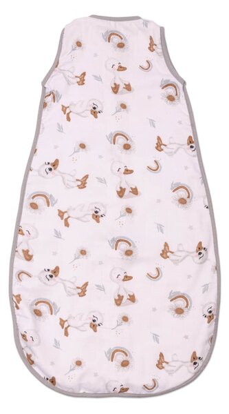 Sac de dormit copii de vara din muselina Kidizi Ducky 75 cm, 100% bumbac, 0-9 luni