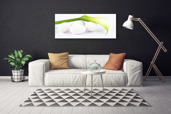 Tablou pe panza canvas Ouă Floral Alb Verde