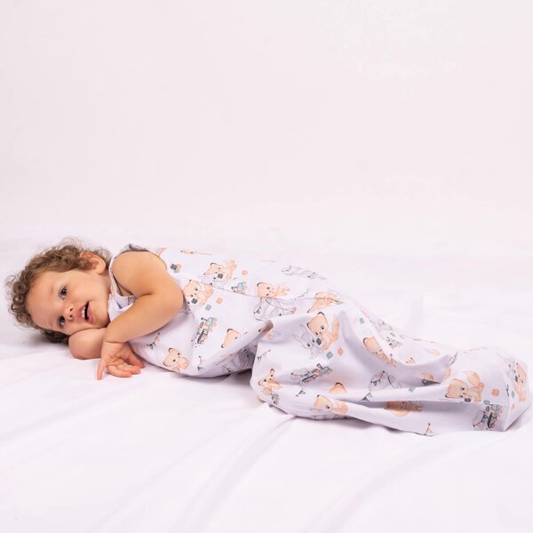 Sac de dormit de vara pentru copii 18-36 luni Kidizi Best Friends, bumbac 100%, 0.5 tog