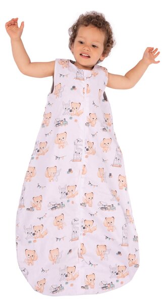 Sac de dormit de vara pentru copii 18-36 luni Kidizi Best Friends, bumbac 100%, 0.5 tog