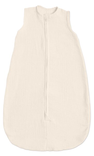 Sac de dormit de vara pentru copii din muselina dubla 0-6 luni Kidizi ivory, bumbac 100%, 0.3 tog