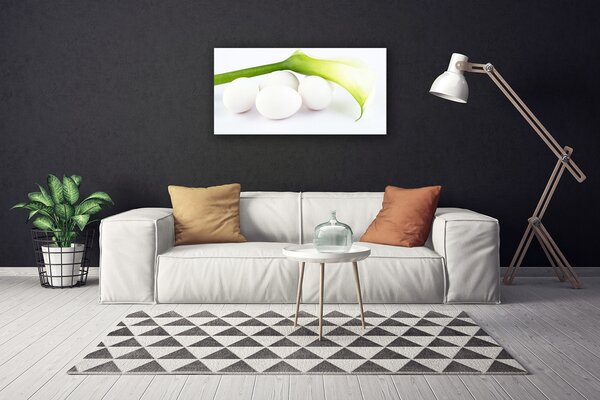 Tablou pe panza canvas Ouă Floral Alb Verde