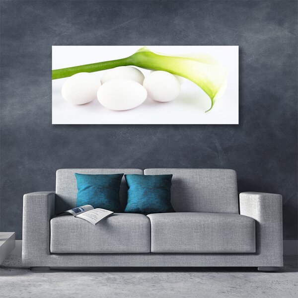 Tablou pe panza canvas Ouă Floral Alb Verde