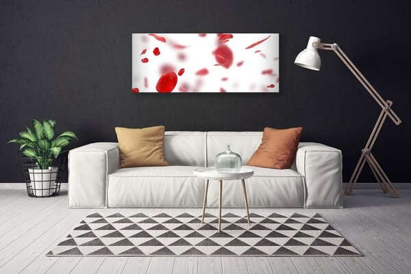 Tablou pe panza canvas Rose Petale Floral Roșu Alb