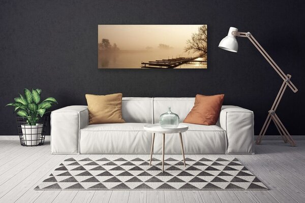 Tablou pe panza canvas Water Bridge Mist Peisaj sepia