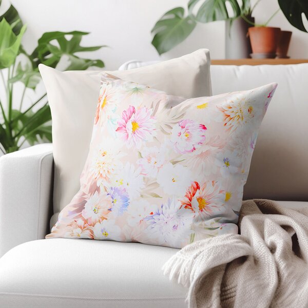 Goldea față de pernă 100% bumbac deluxe - flori sălbatice 50 x 50 cm