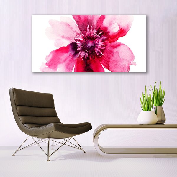 Tablou pe sticla Florale flori roz alb