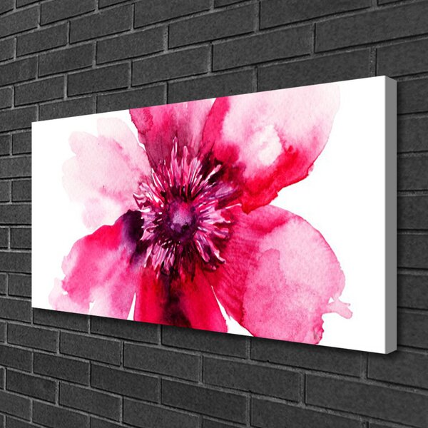 Tablou pe panza canvas Florale flori roz alb