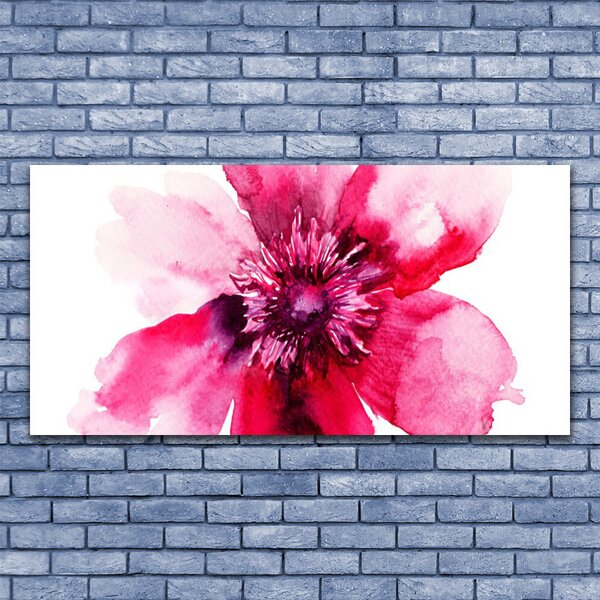 Tablou pe sticla Florale flori roz alb