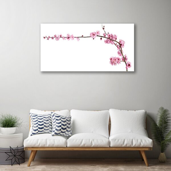 Tablou pe panza canvas Flori Floral Roz Alb