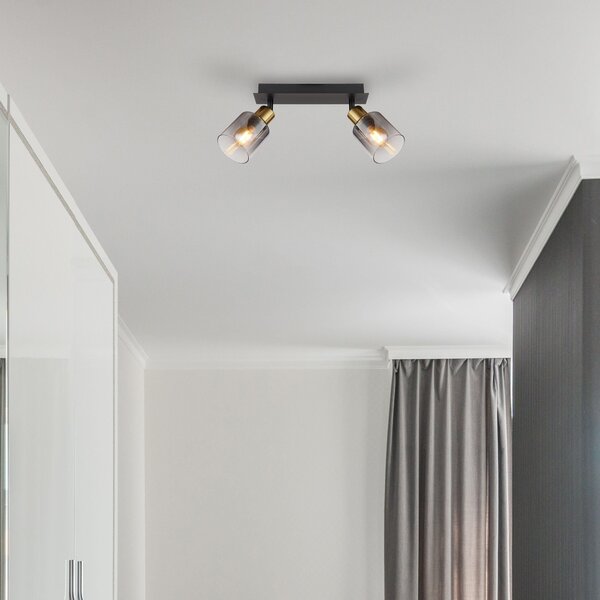 Globo Lighting Hollys lampă de tavan 2x40 W negru-auriu 54310-2
