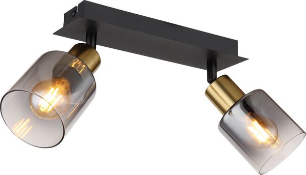 Globo Lighting Hollys lampă de tavan 2x40 W negru-auriu 54310-2
