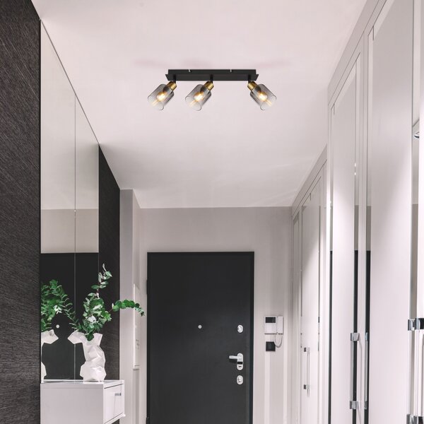 Globo Lighting Hollys lampă de tavan 3x40 W negru-auriu 54310-3