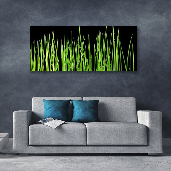 Tablou pe panza canvas Weed Floral Verde Negru