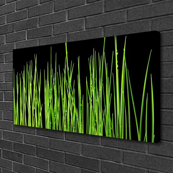 Tablou pe panza canvas Weed Floral Verde Negru