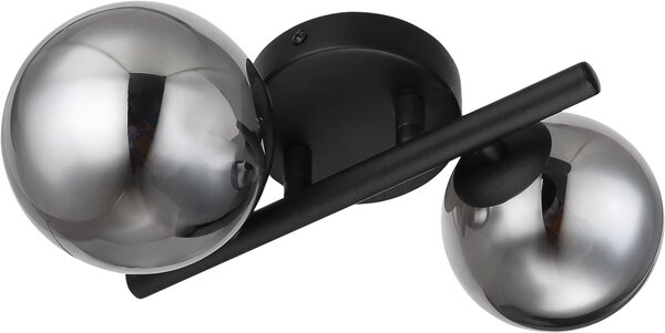 Globo Lighting Riha lampă de perete 2x3.5 W negru-fumuriu 56133-2W