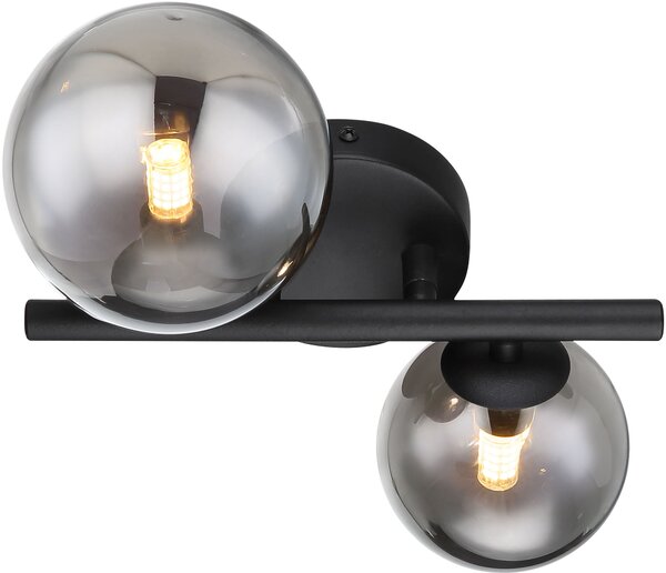 Globo Lighting Riha lampă de perete 2x3.5 W negru-fumuriu 56133-2W