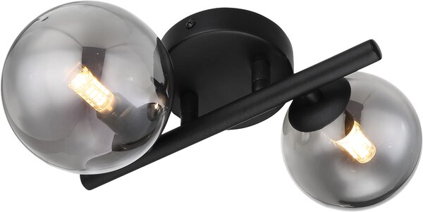 Globo Lighting Riha lampă de perete 2x3.5 W negru-fumuriu 56133-2W