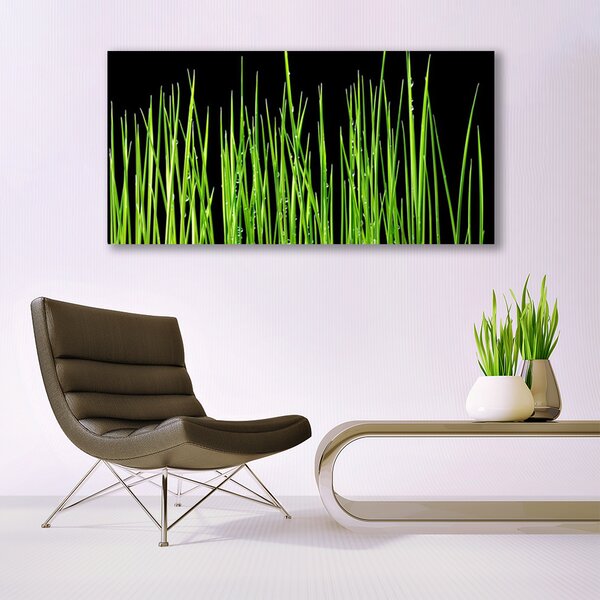 Tablou pe panza canvas Weed Floral Verde Negru